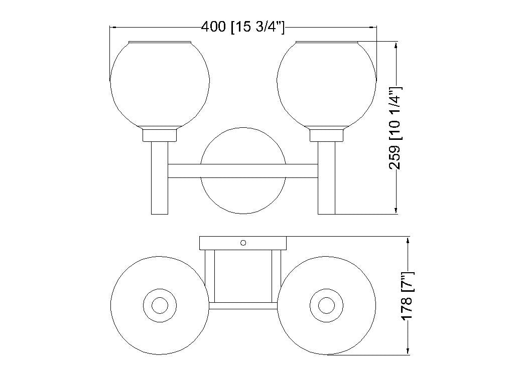 7502-2V-BN - Sutton 2 Light 16" Vanity - Brushed Nickel