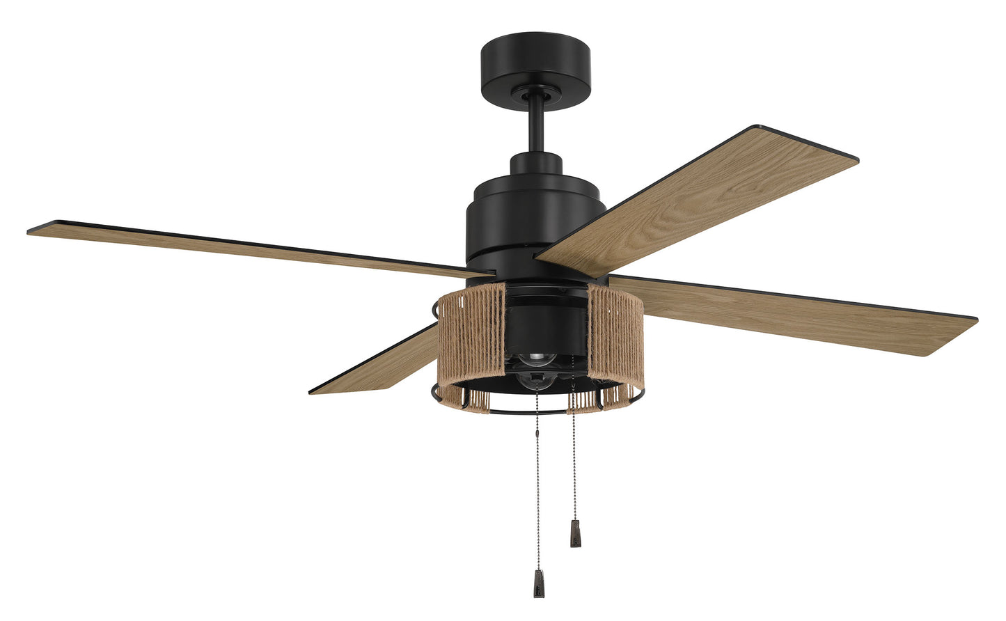KNS52FB4 - Kensey 52" 4 Blade Ceiling Fan with Light Kit - Flat Black