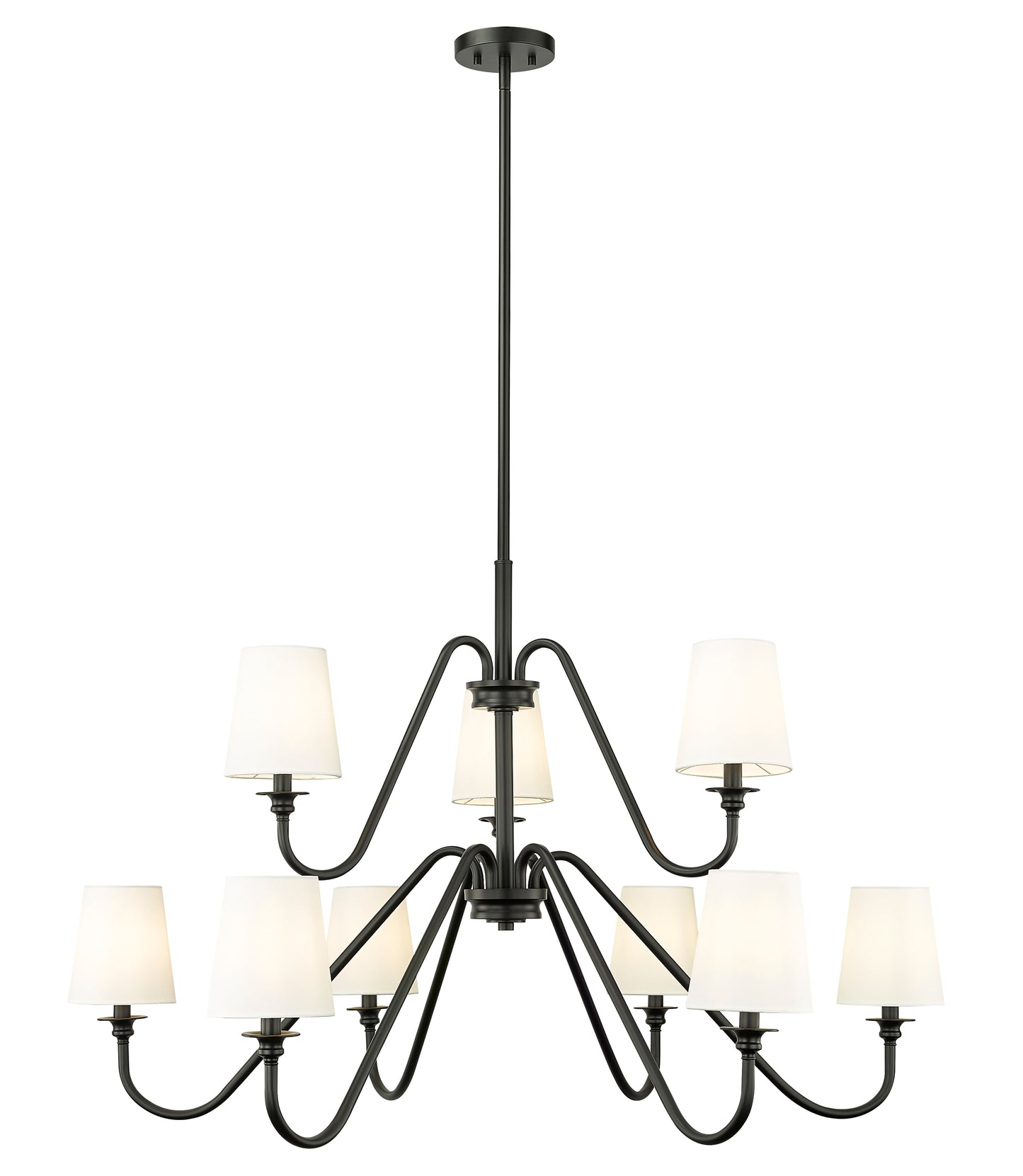 7509-9-46MB - Gianna 9 Light 46" Chandelier - Matte Black