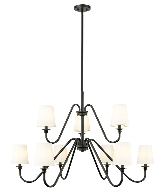 7509-9-46MB - Gianna 9 Light 46" Chandelier - Matte Black