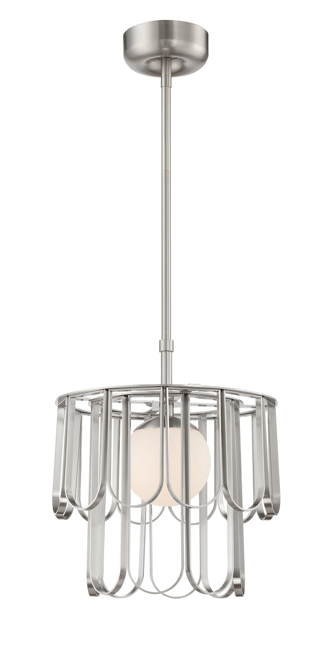 54993-BNK - Melody 1 Light 15" Wide Pendant - Brushed Nickel