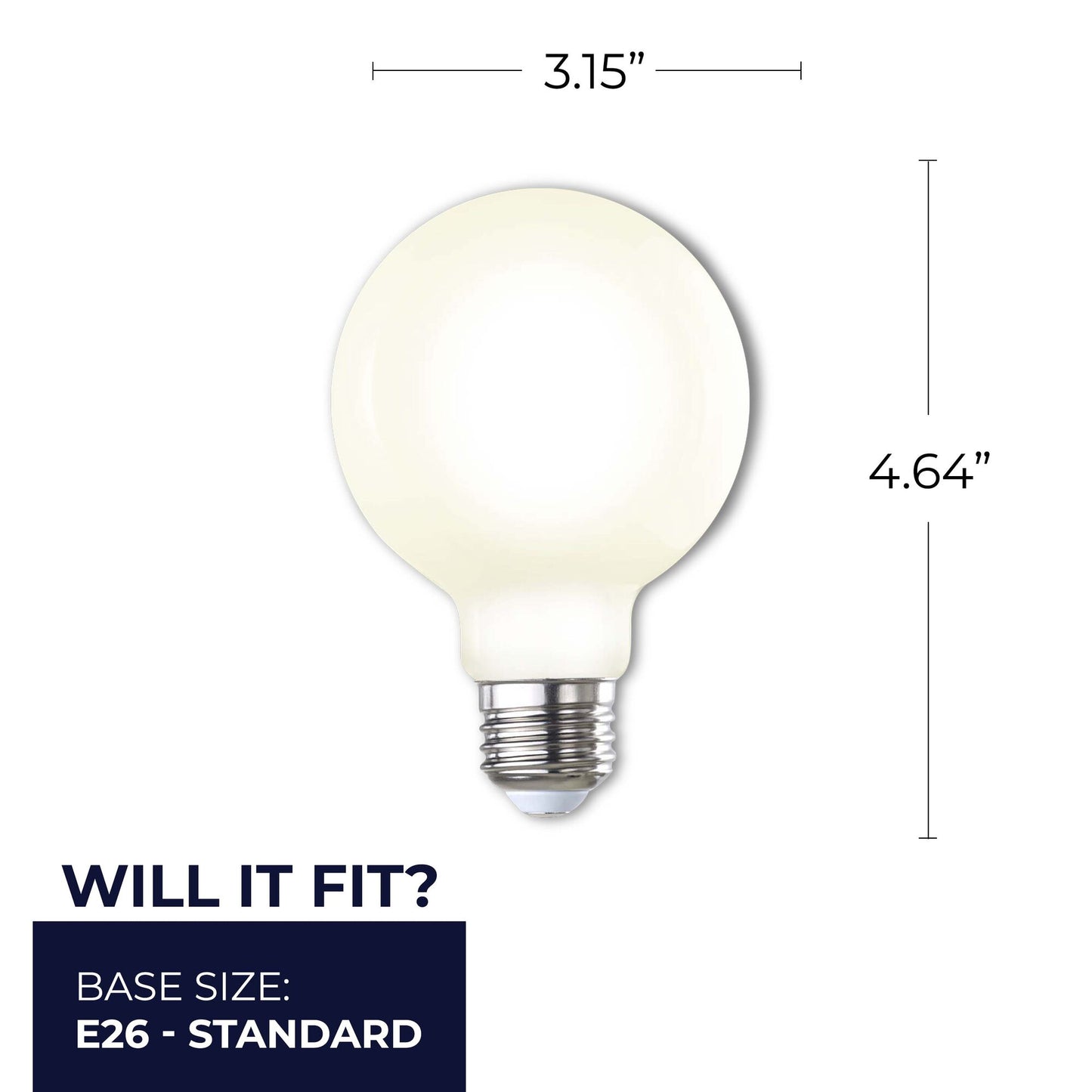 776944 - Dimmable Milky G25 LED Light Bulb - 8.5 Watt - 2700K - 4 Pack