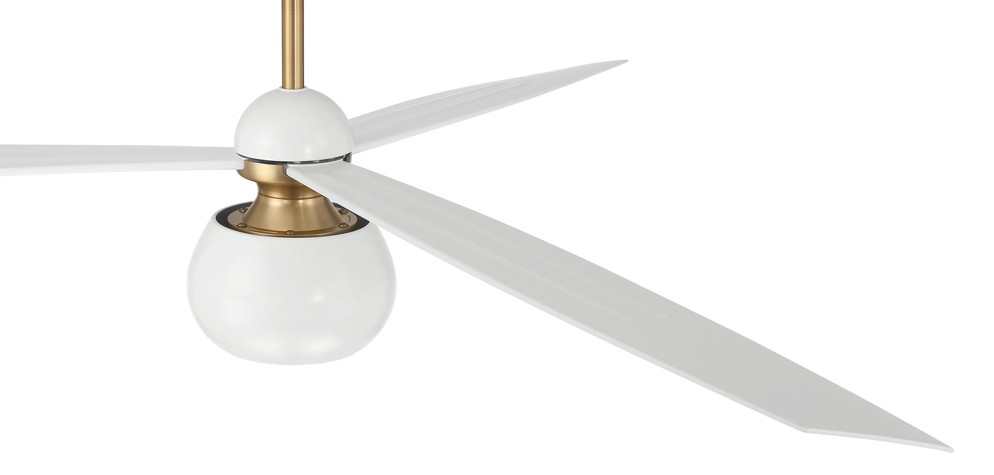 OTT60WSB3 - Otto 60" 3 Blade Ceiling Fan with Light Kit - White / Satin Brass