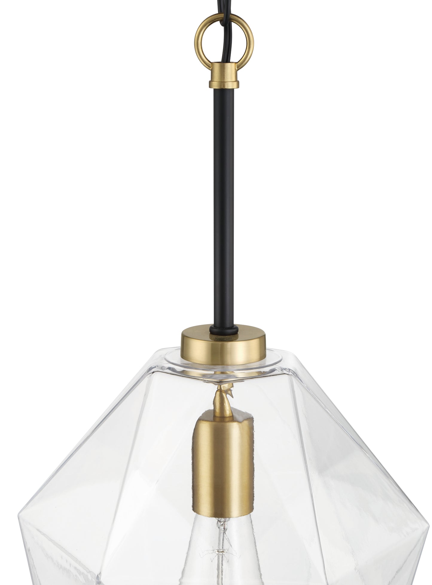 56992-FBSB - Avante Grand 1 Light 9" Wide Pendant - Flat Black / Satin Brass