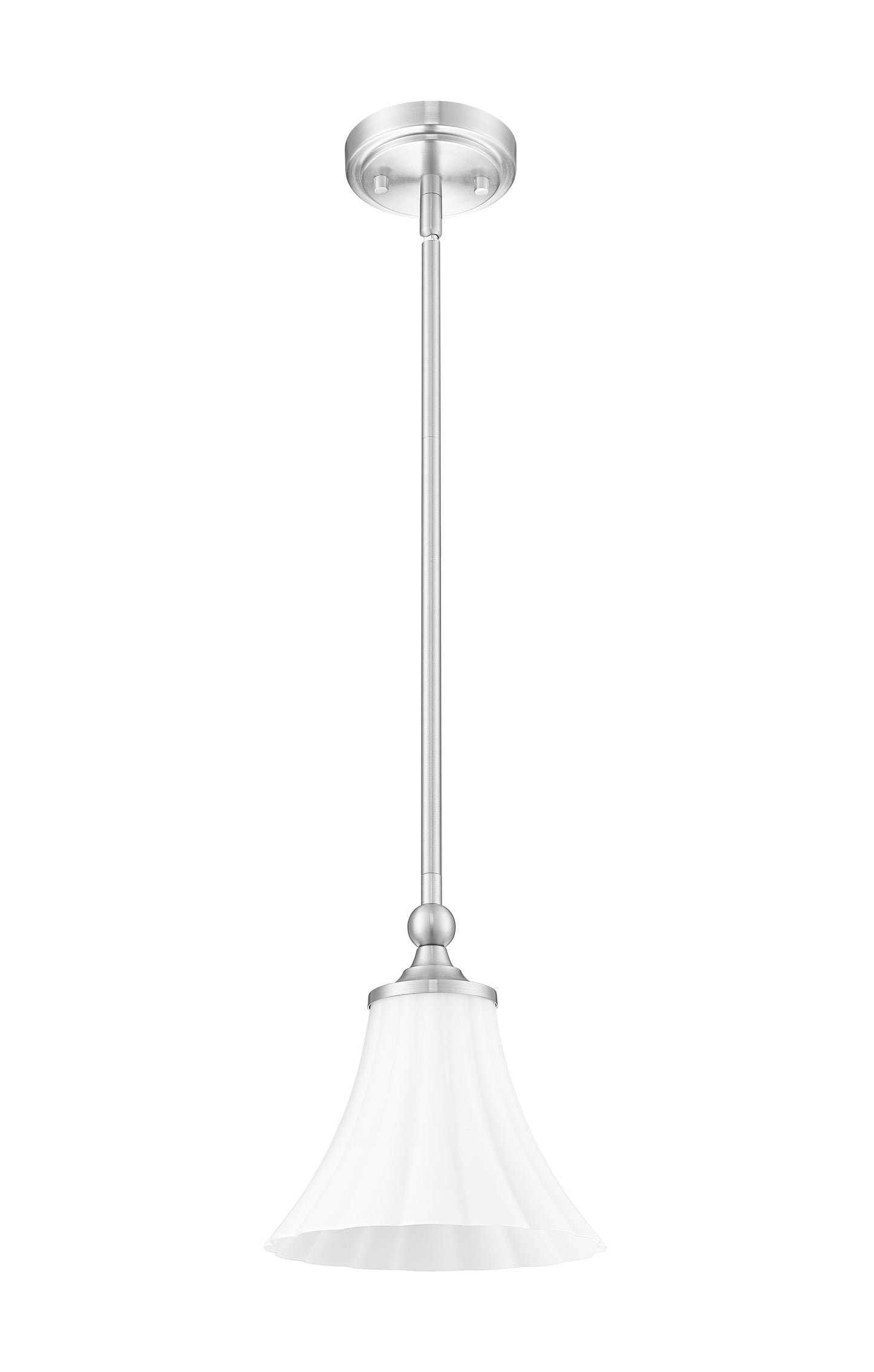 1958P8-BN - Fleur 1 Light 8" Pendant - Brushed Nickel