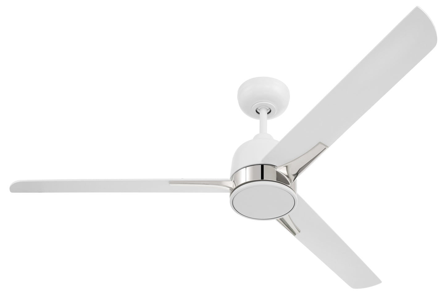 FUL52WPLN3 - Fuller 52" 3 Blade Ceiling Fan with Light Kit - White / Polished Nickel