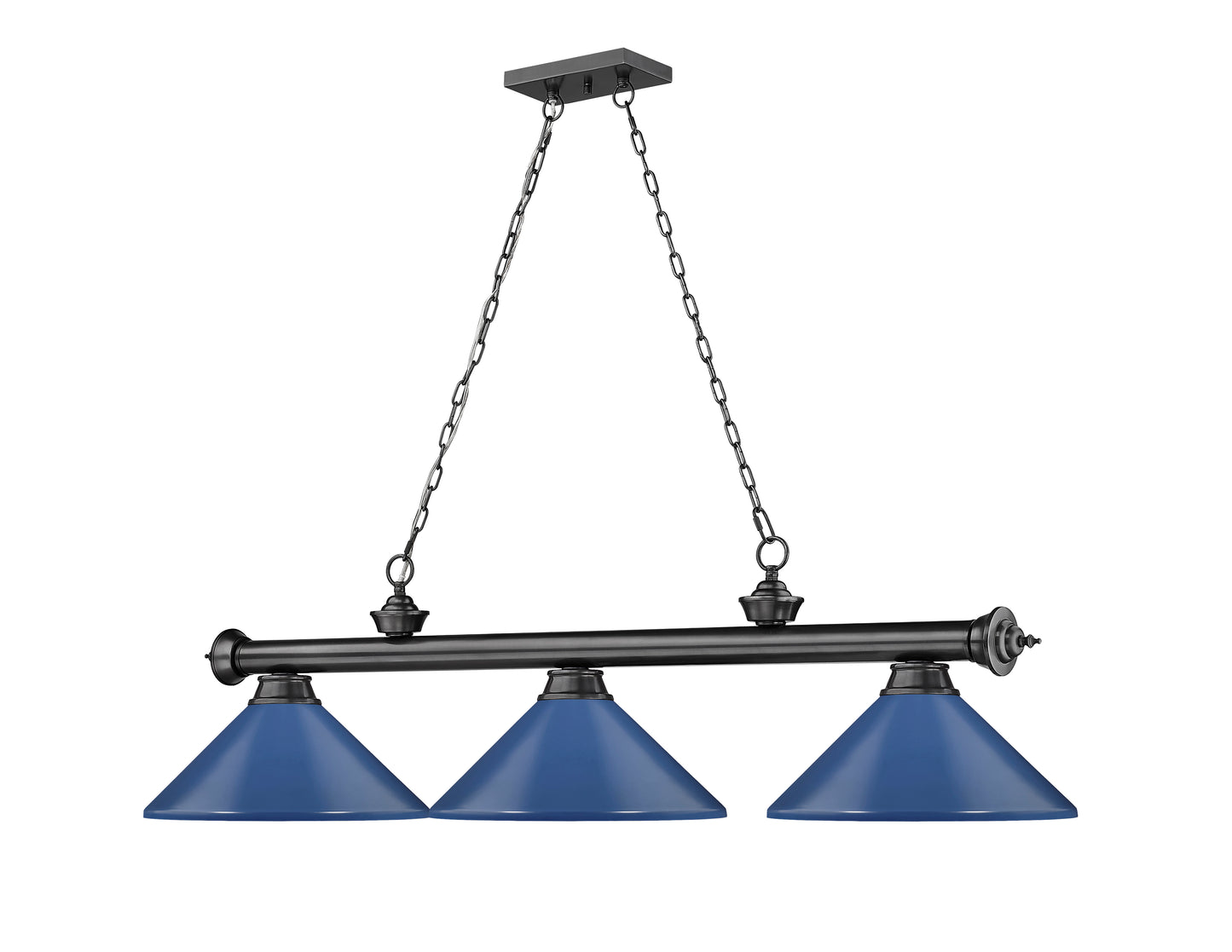 2306-3BP-MNB - Cordon 3 Light 58" Billiard - Bronze Plate