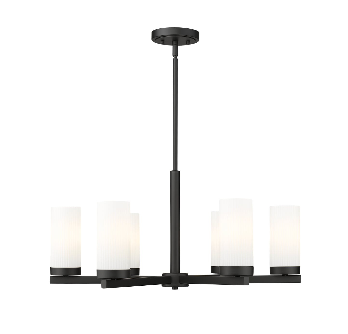 3044-6MB - Danica 6 Light 26" Chandelier - Matte Black