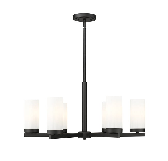 3044-6MB - Danica 6 Light 26" Chandelier - Matte Black