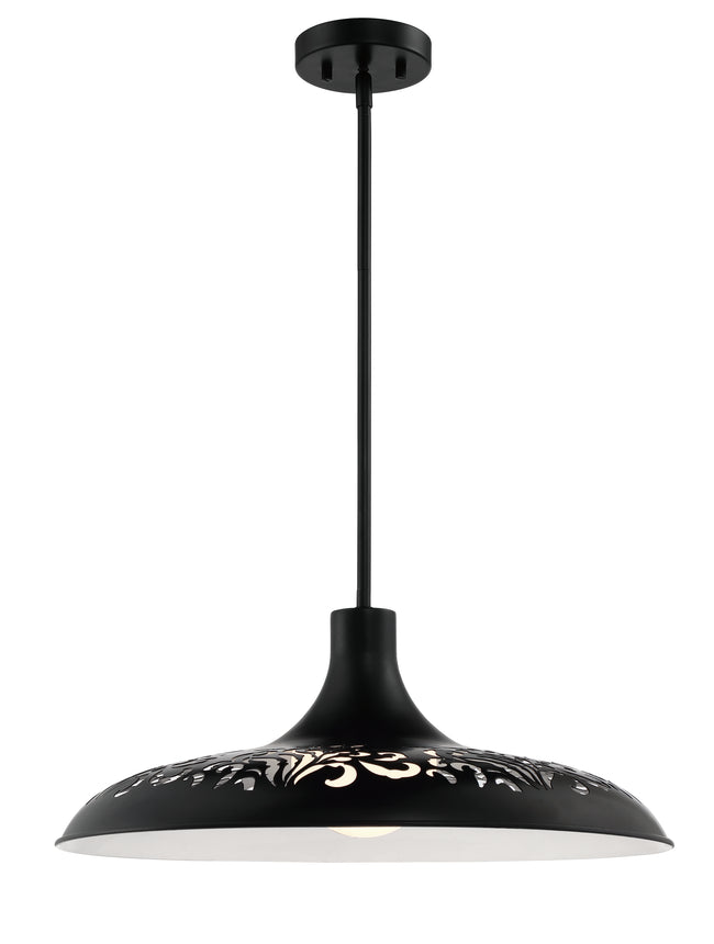 P965FB1 - 1 Light 21" Wide Pendant - Flat Black