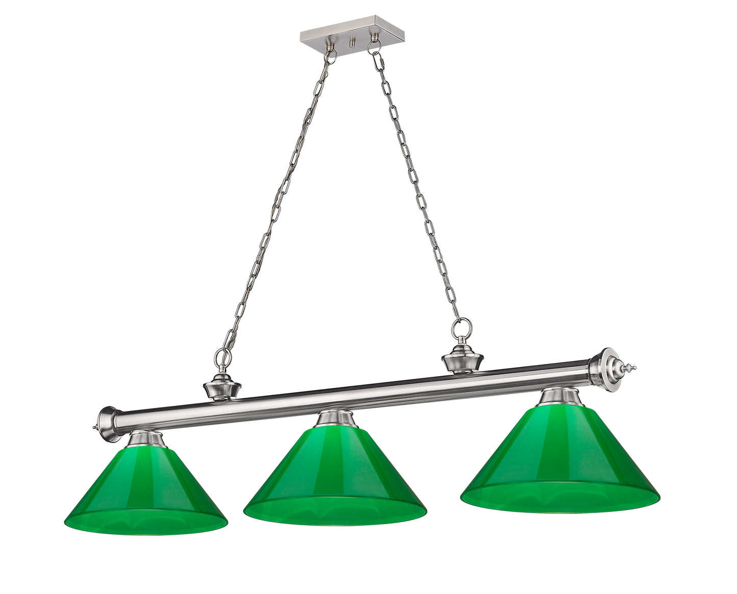 2306-3BN-PGR - Cordon 3 Light 57" Billiard - Brushed Nickel