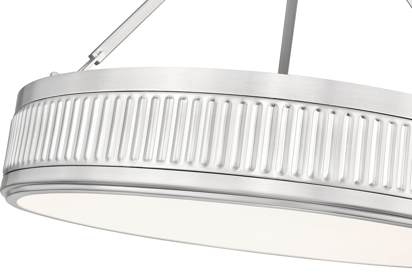 3046SF22-SN-LED - Quinn 3 Light Semi Flush 22" Mount - Satin Nickel