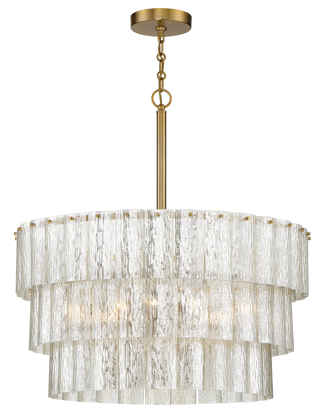 48696-SB - Museo 9 Light 24" Wide Pendant - Satin Brass
