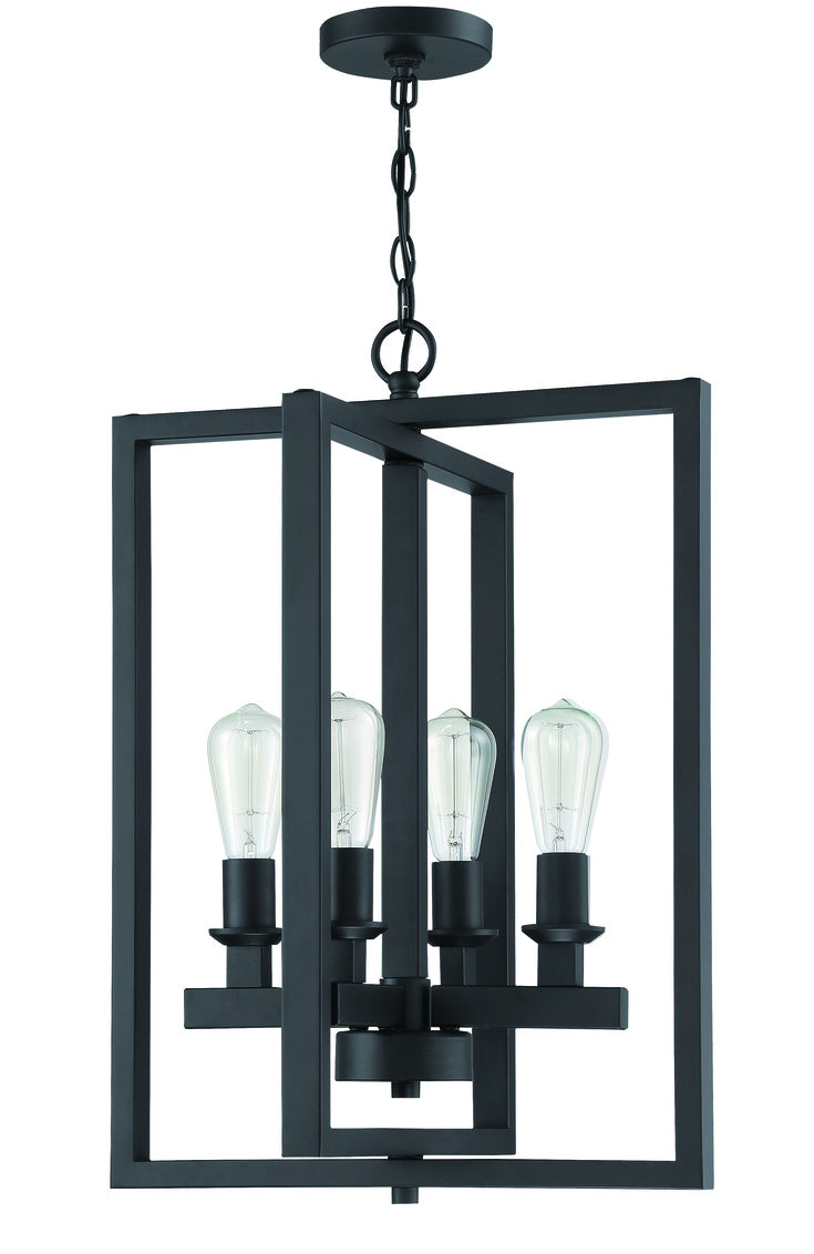 53134-FB - Chicago 4 Light 18" Wide Foyer Light - Flat Black