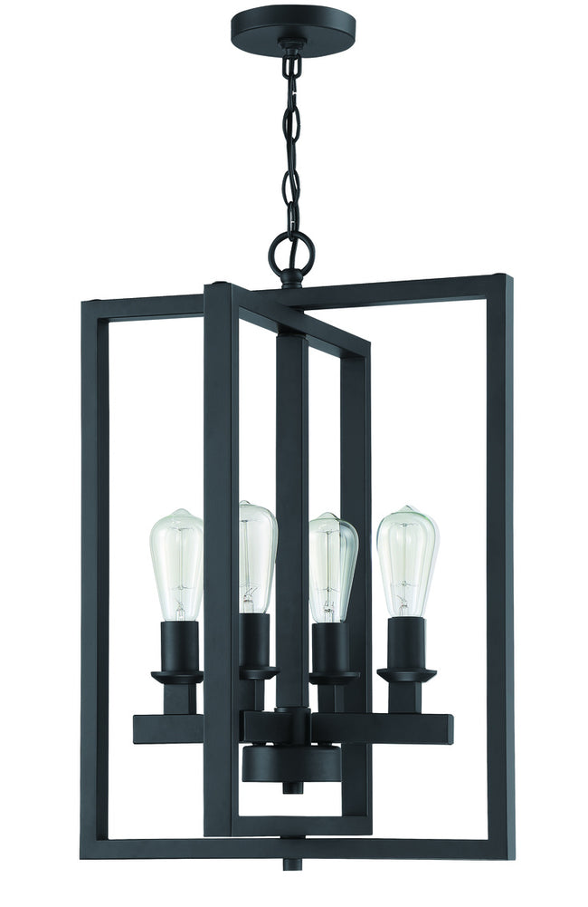 53134-FB - Chicago 4 Light 18" Wide Foyer Light - Flat Black