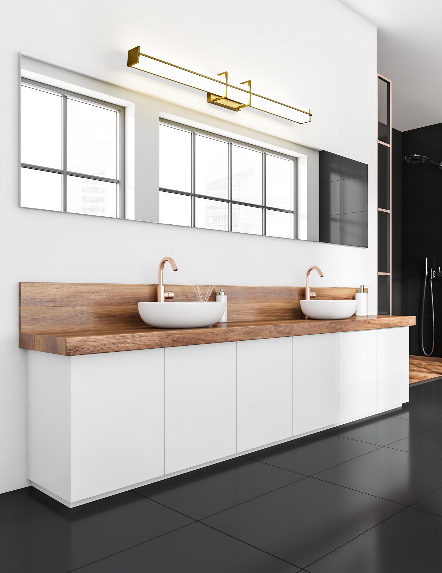 1011-40W-MGLD-LED - Harrison 1 Light 40" Vanity - Modern Gold