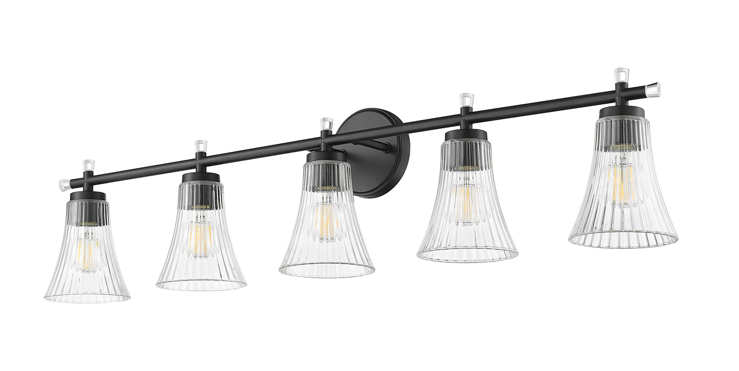 7519-5V-MB - Belle 5 Light 42" Vanity - Matte Black
