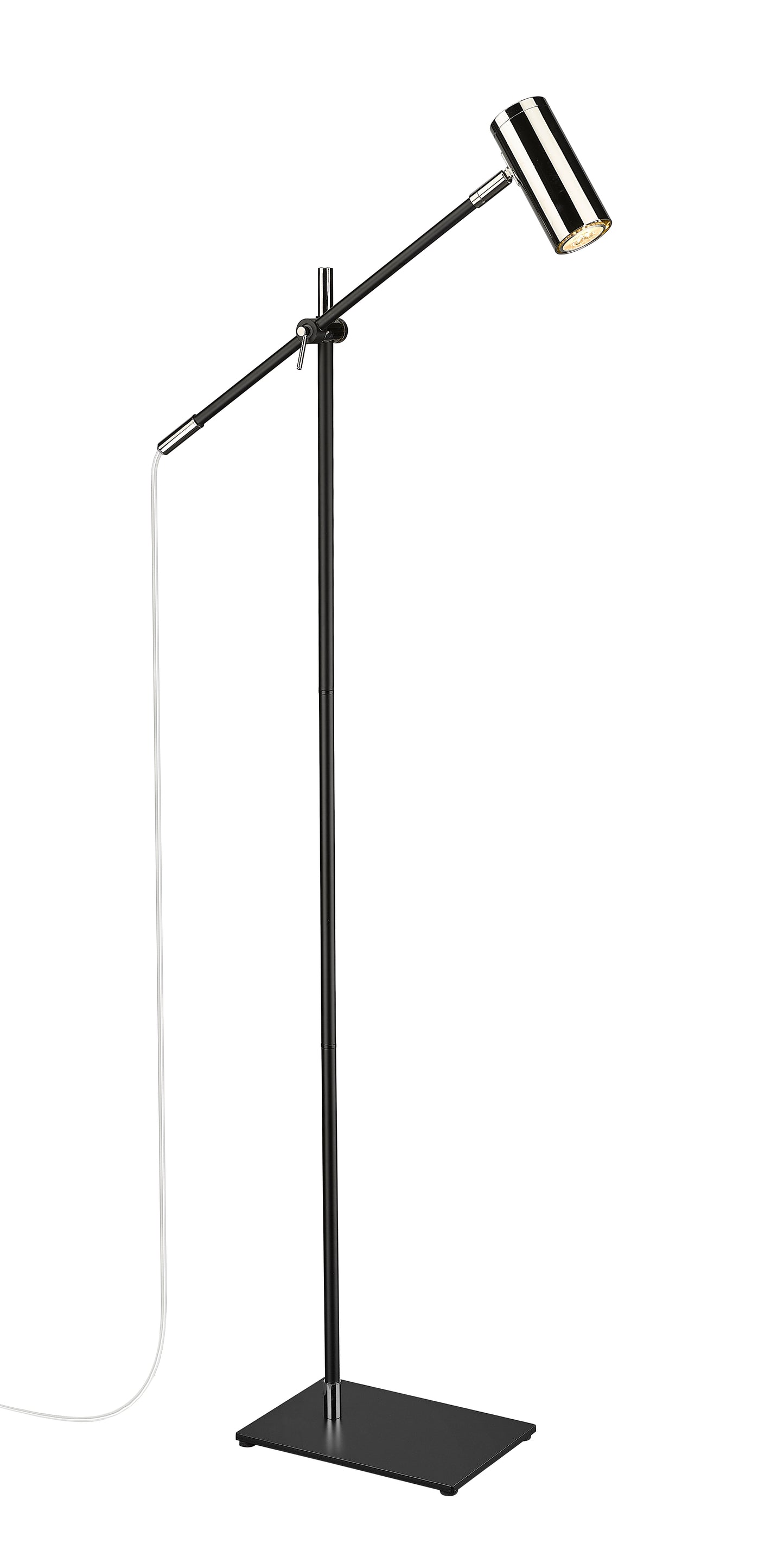 814FL-MB-PN - Calumet 1 Light Floor 48" Lamp - Matte Black / Polished Nickel
