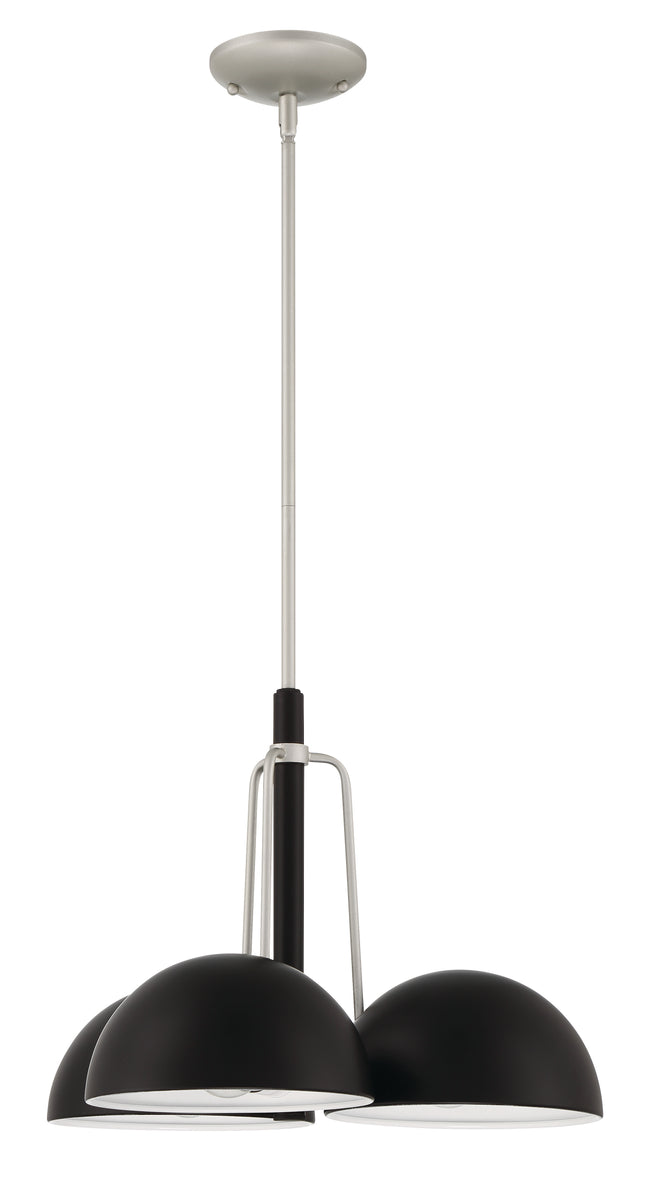57223-MNSA - Kahn 3 Light 22" Wide Chandelier - Midnight / Satin Aluminum