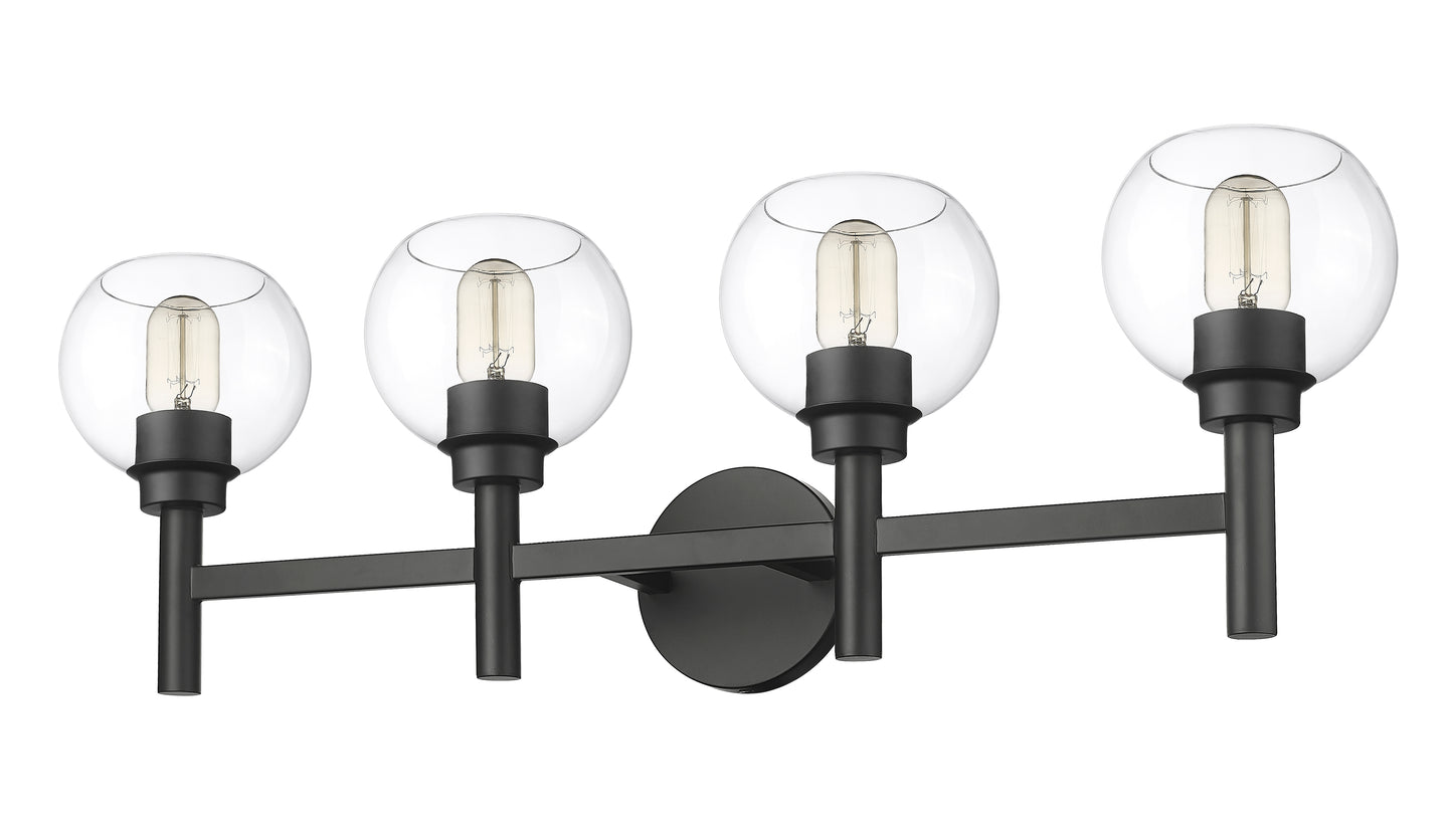 7502-4V-MB - Sutton 4 Light 32" Vanity - Matte Black