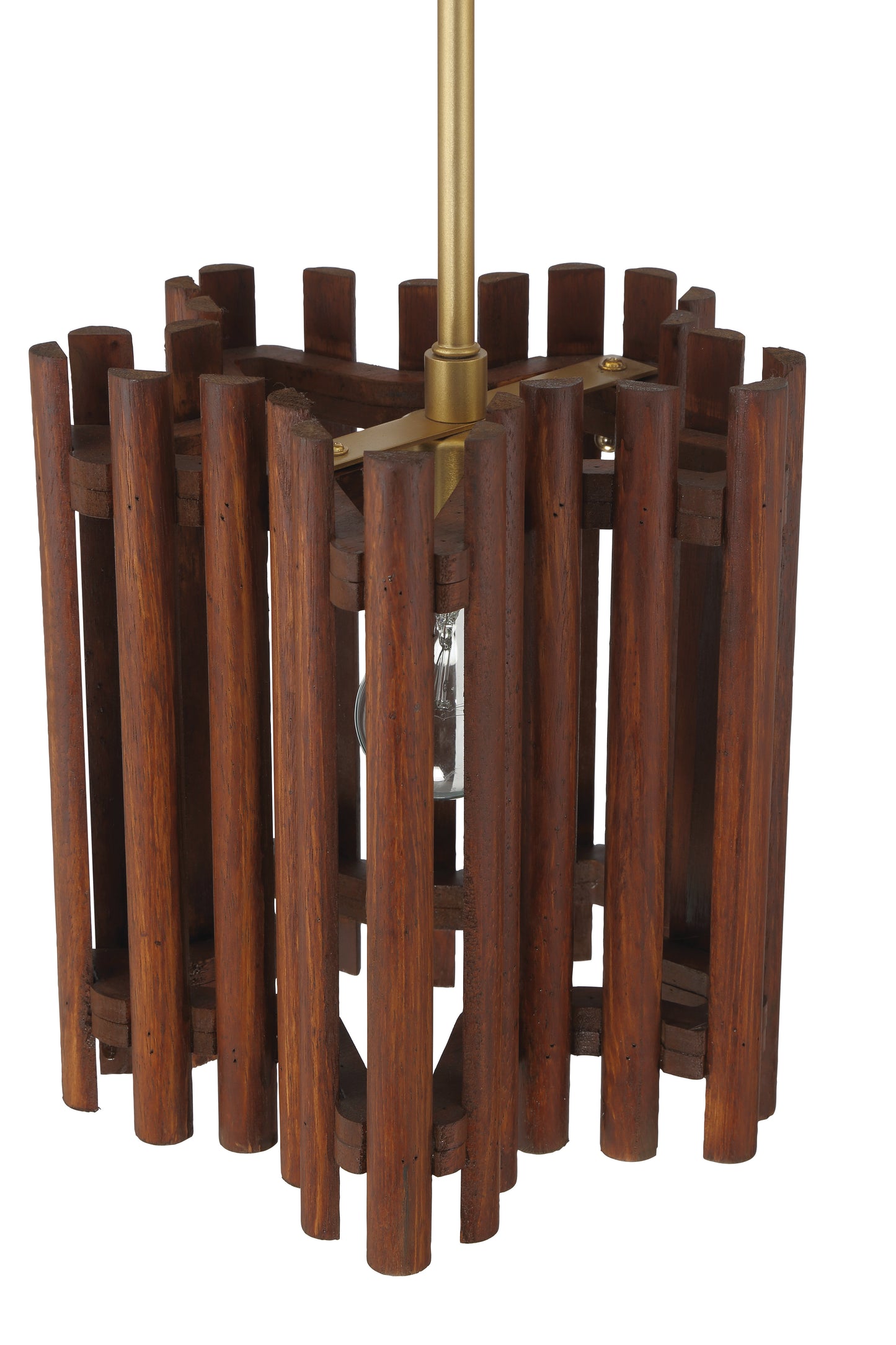 58491-SBWAL - Freeform 1 Light 9.5" Wide Pendant - Satin Brass / Walnut