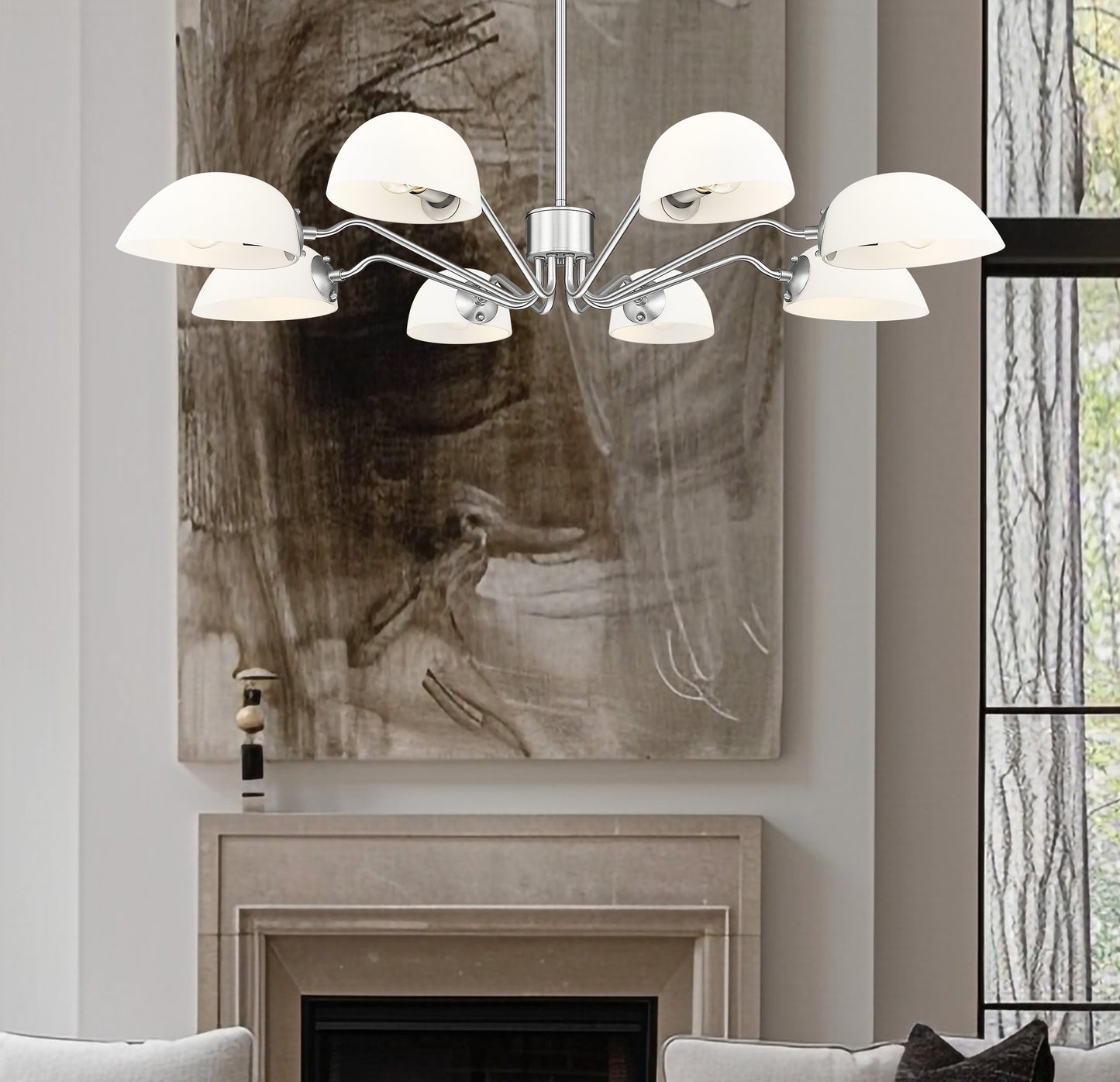 3048-8BN - Breton 8 Light 46" Chandelier - Brushed Nickel