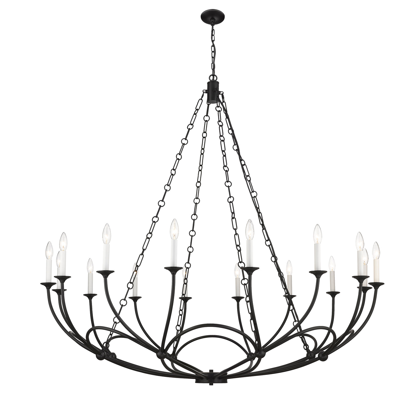3500-16MB - Arabella 16 Light 55" Chandelier - Matte Black