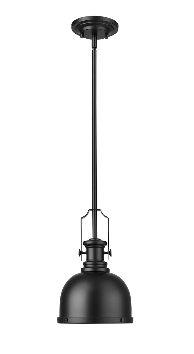 725MP-MB - Melange 1 Light 8" Pendant - Matte Black
