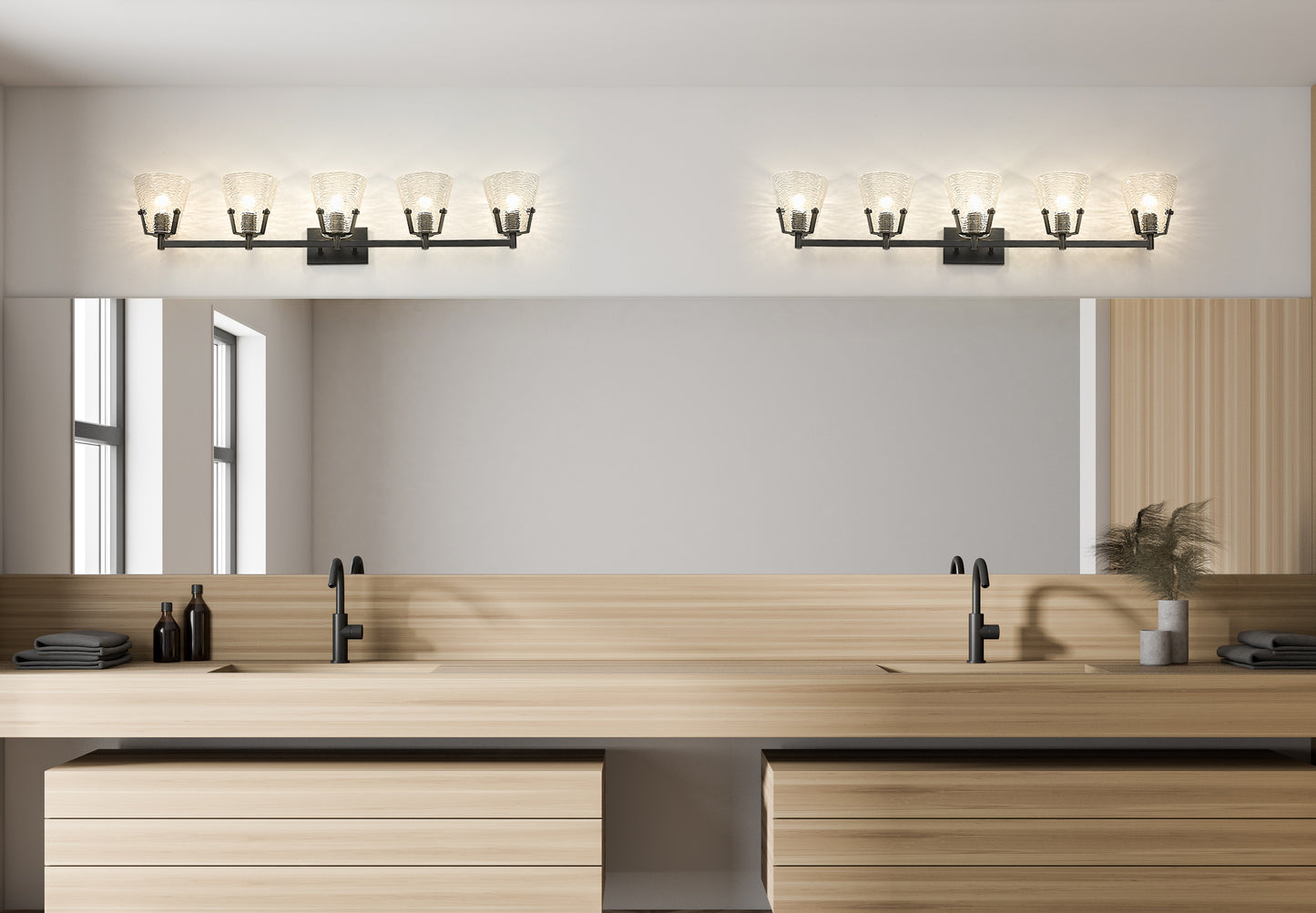 1101-5V-MB - Analia 5 Light 46" Vanity - Matte Black
