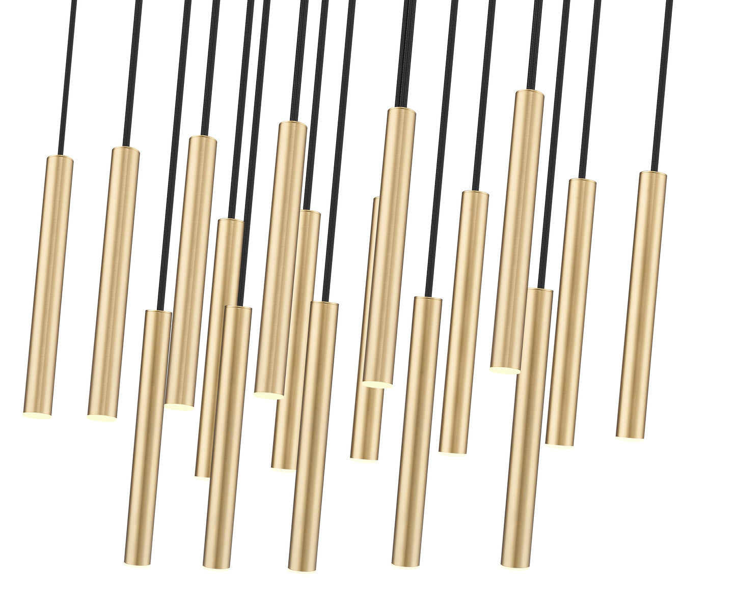 919MP12-17L-MGLD-LED - Forest 17 Light Linear 42" Chandelier - Modern Gold