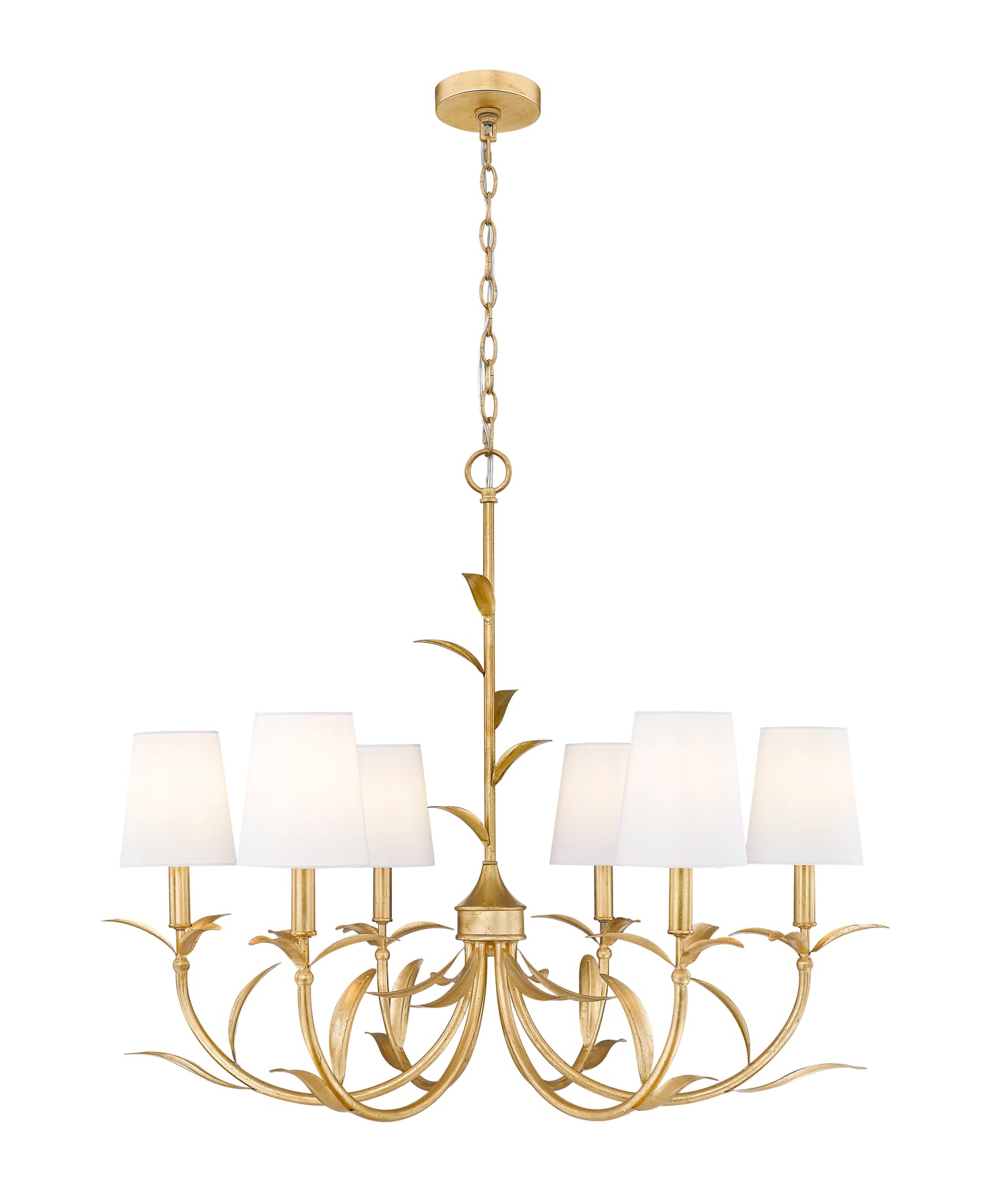 830-31GLF - Aslin 6 Light 31" Chandelier - Gold Leaf
