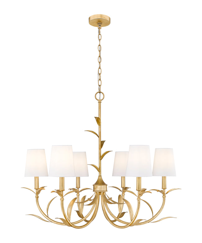 830-31GLF - Aslin 6 Light 31" Chandelier - Gold Leaf