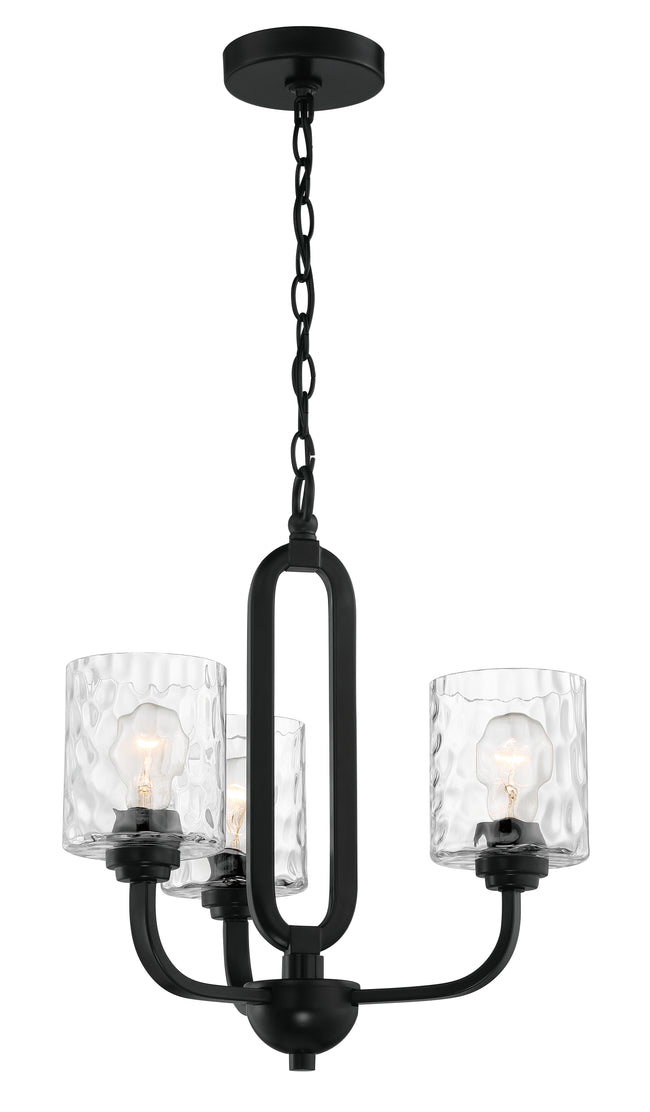 54223-FB - Collins 3 Light 18" Wide Chandelier - Flat Black