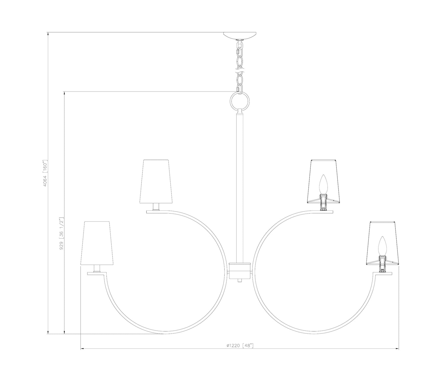 2016-12MB - Cordelia 12 Light 48" Chandelier - Matte Black