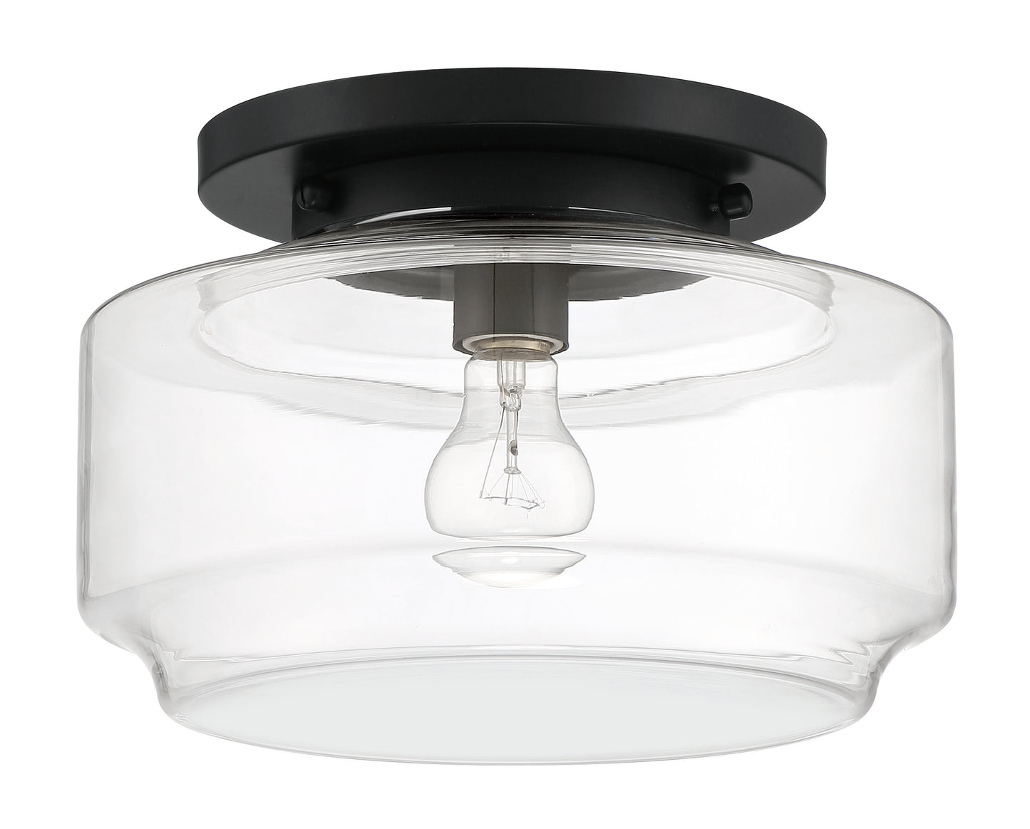 X3112-FB - Peri 1 Light 12" Wide Flush Mount - Flat Black