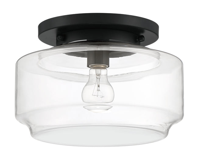 X3112-FB - Peri 1 Light 12" Wide Flush Mount - Flat Black