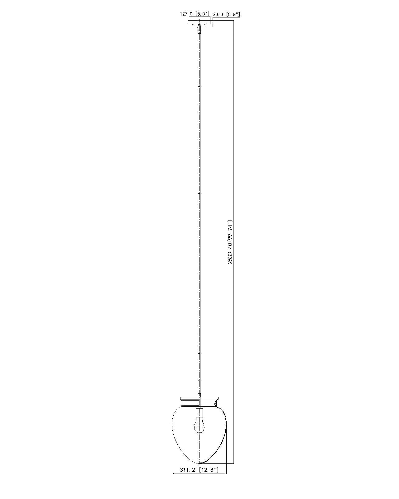 1945P12-PN - Gideon 1 Light 12" Pendant - Polished Nickel