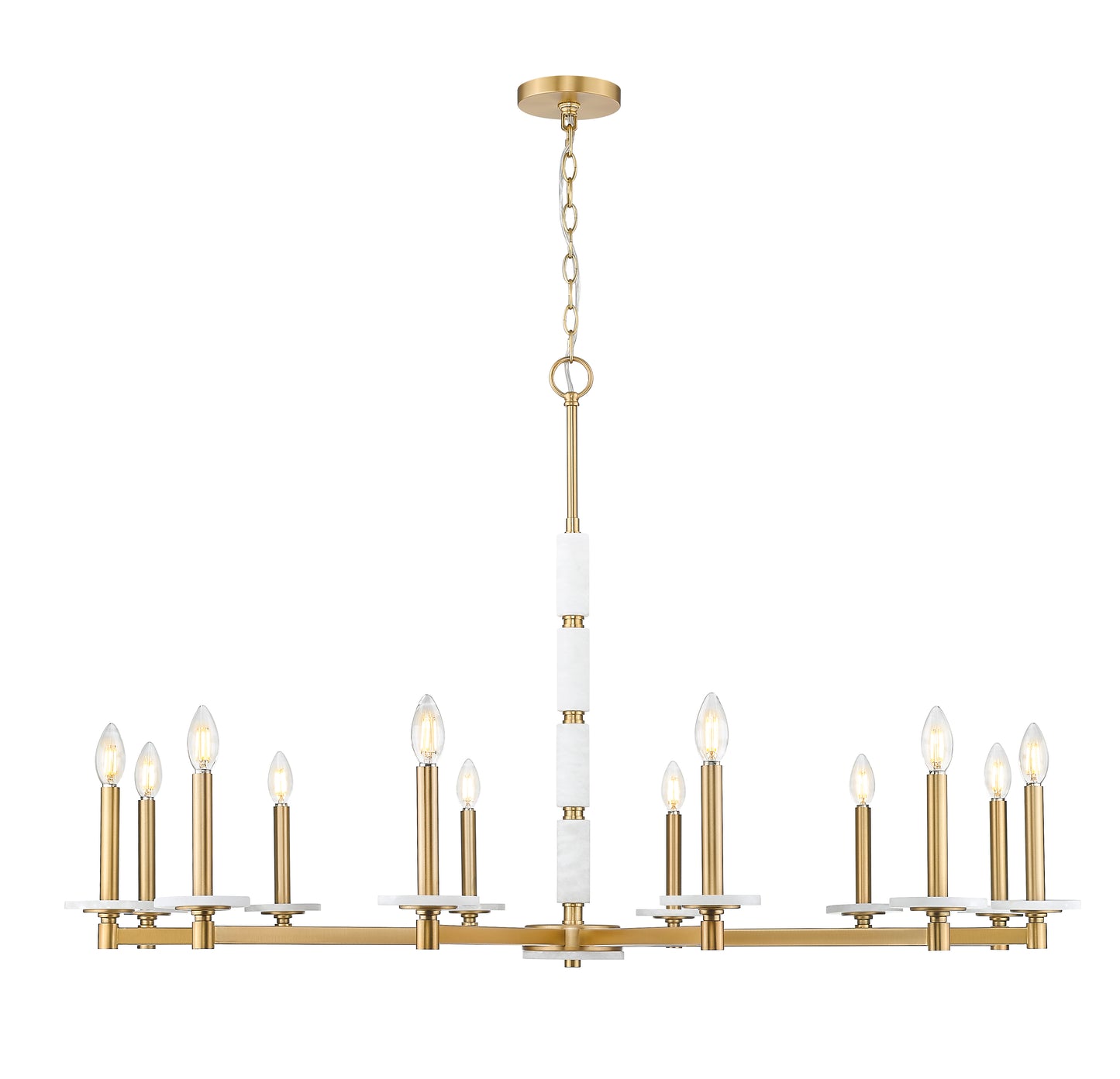 3045-12MGLD - Kaden 12 Light 48" Chandelier - Modern Gold