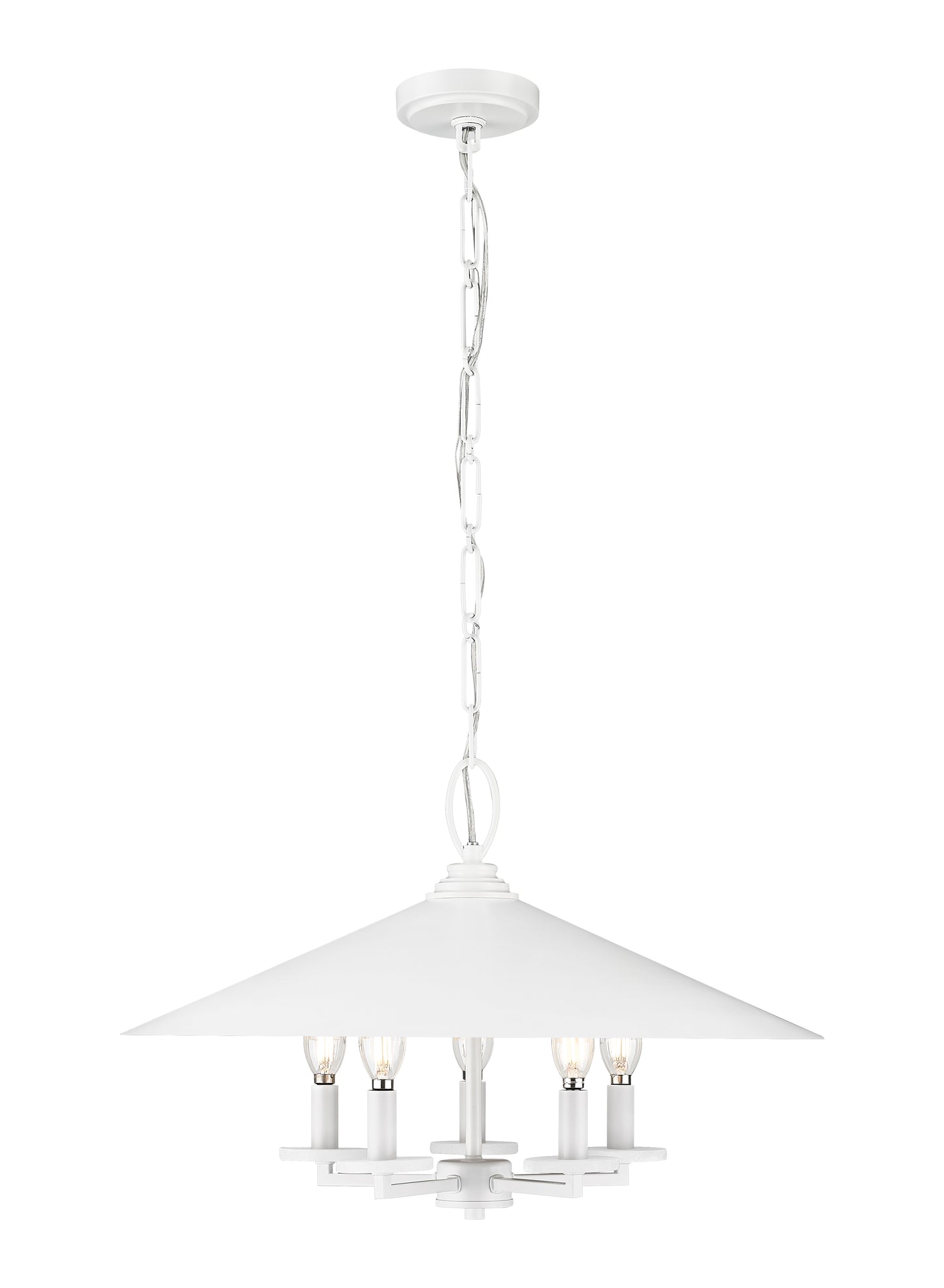 1953-22MW - Rialto 5 Light 22" Pendant - Matte White