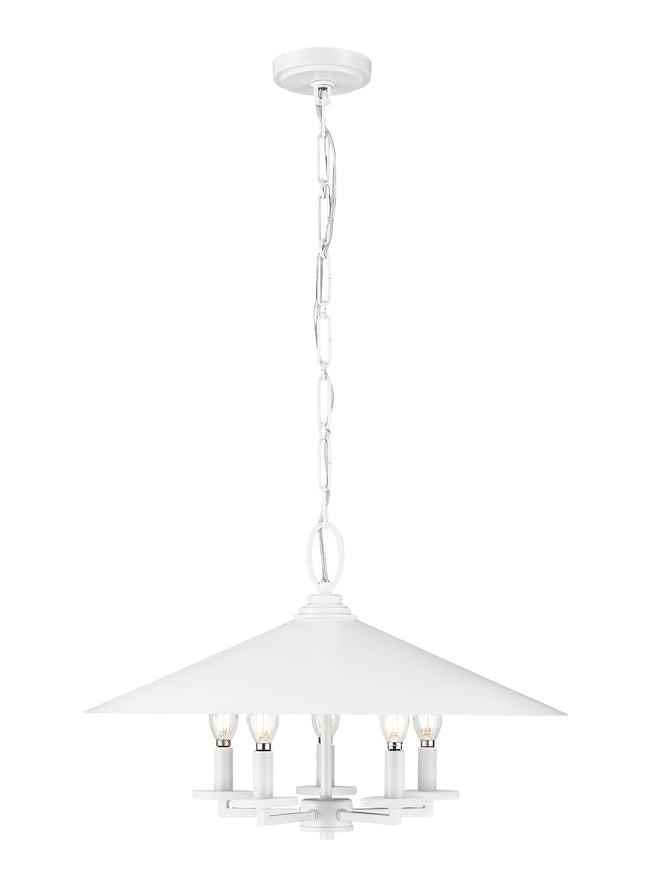 1953-22MW - Rialto 5 Light 22" Pendant - Matte White