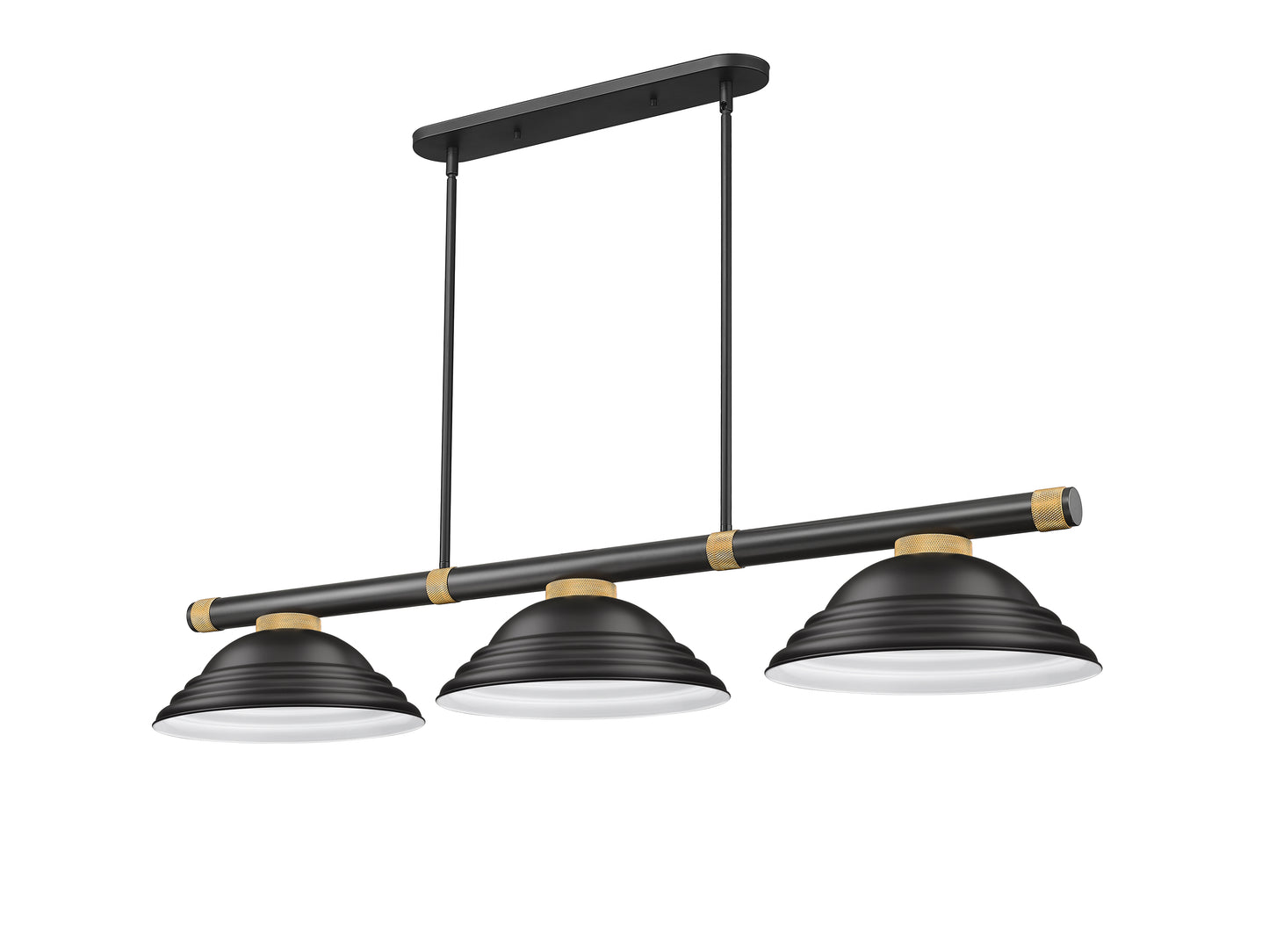 3050-3MB-RB-SMB - Vanguard 3 Light 59" Billiard - Matte Black / Rubbed Brass