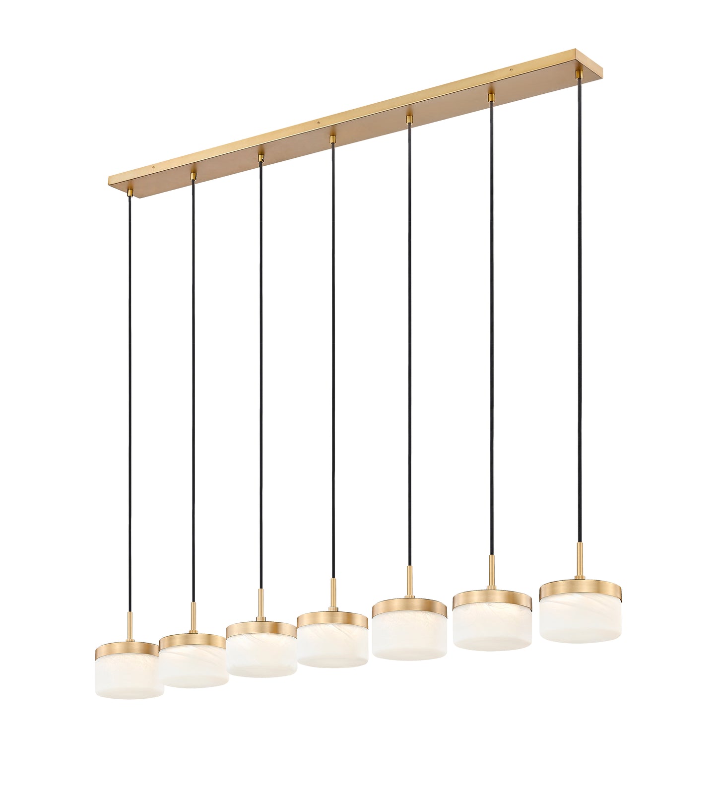 827P6-7L-MGLD-LED - Renaud 7 Light Linear 59" Chandelier - Modern Gold
