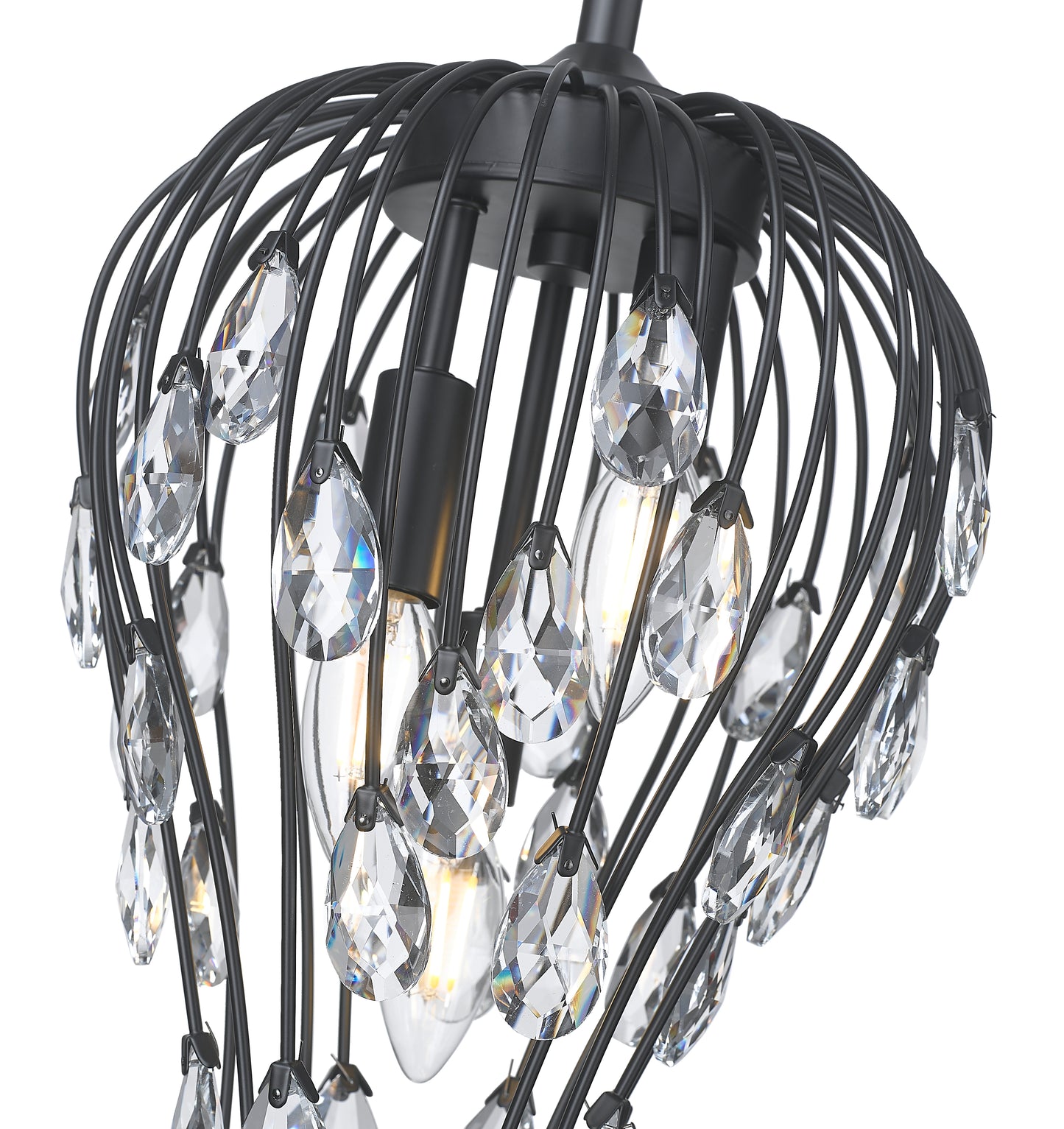 1957P9-MB - Gabriella 3 Light 9" Pendant - Matte Black