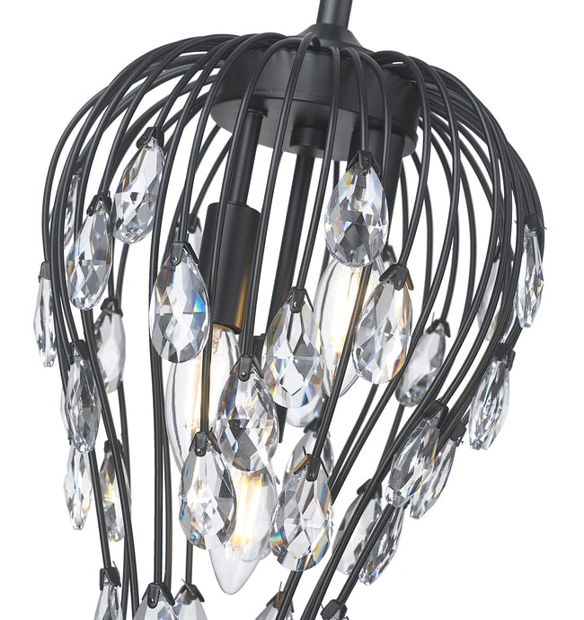 1957P9-MB - Gabriella 3 Light 9" Pendant - Matte Black