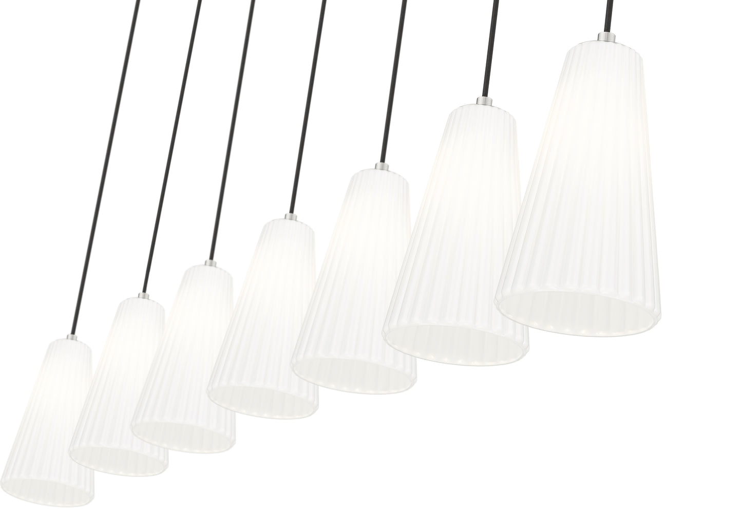 3043P6-7L-BN - Farrell 7 Light Linear 54" Chandelier - Brushed Nickel