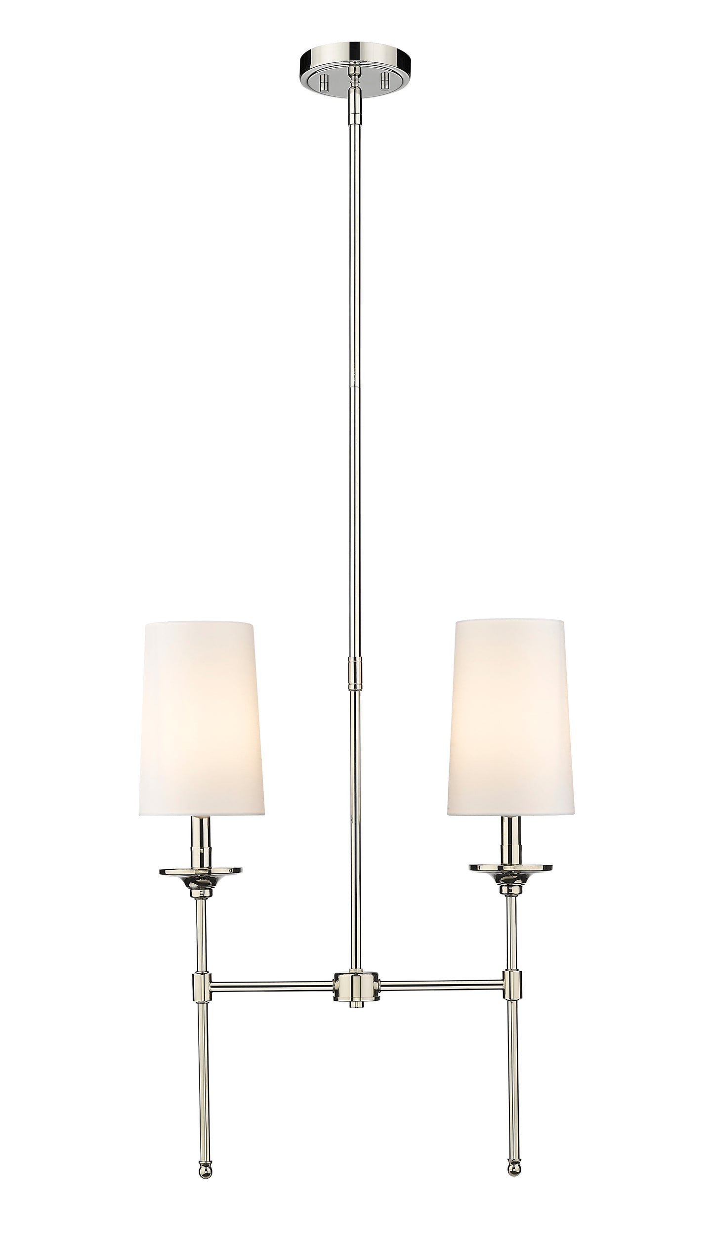 3033-2L-PN - Emily 2 Light Linear 19" Chandelier - Polished Nickel