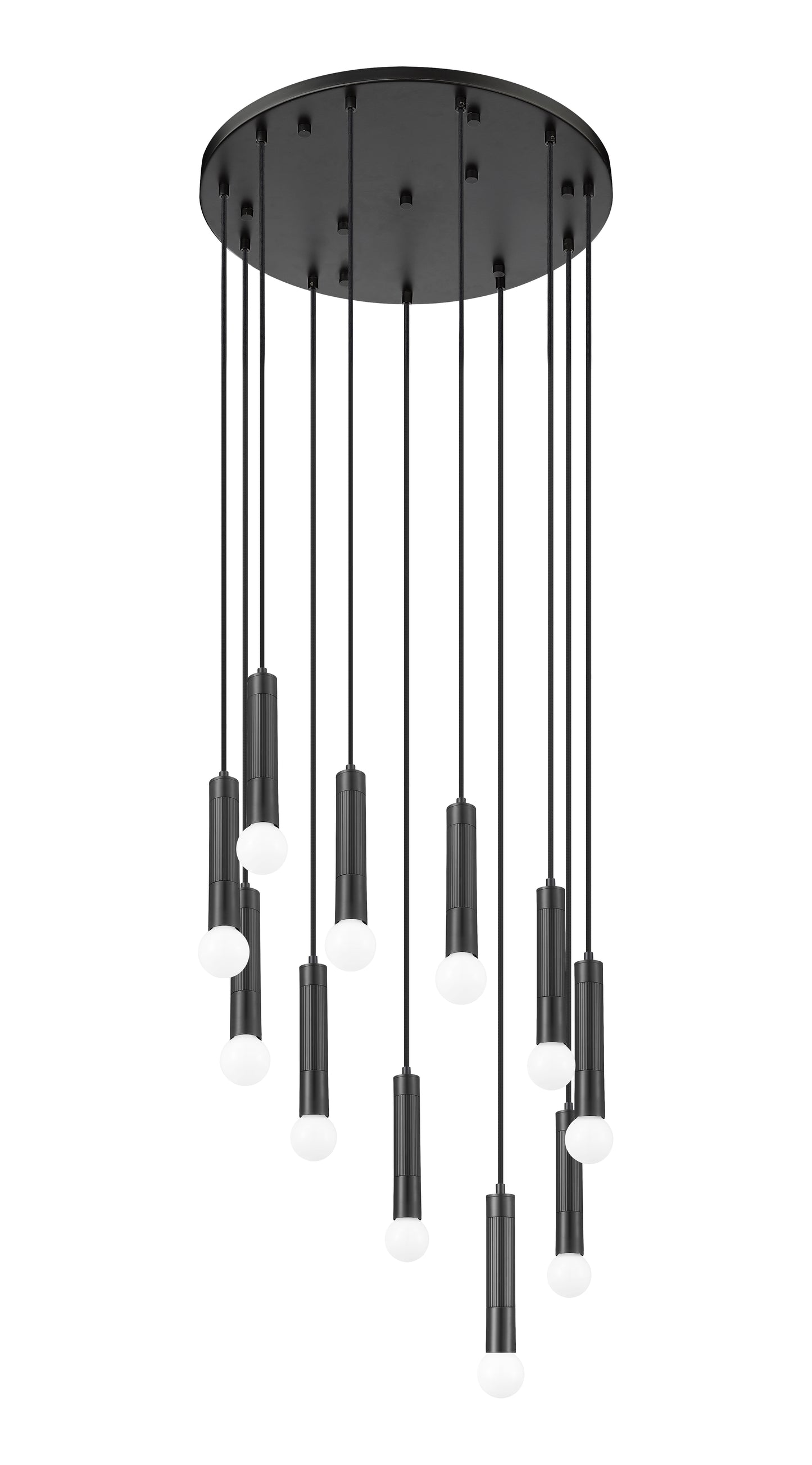 1956P-11R-MB - Stari 11 Light 24" Chandelier - Matte Black
