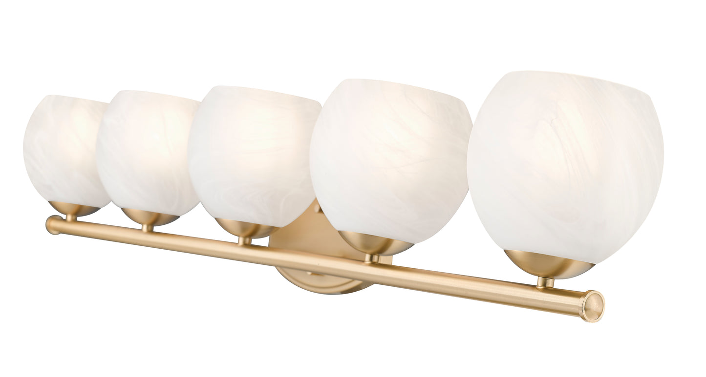 1963-5V-MGLD - Colette 5 Light 42" Vanity - Modern Gold