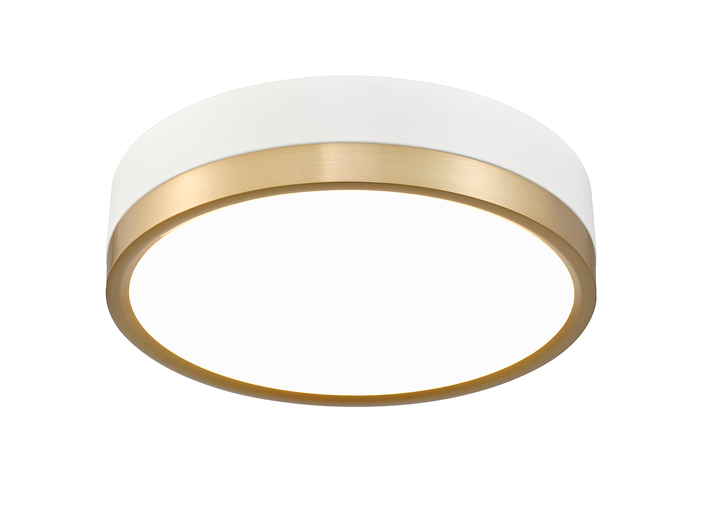 1006F12-MW-MGLD-LED - Algar 1 Light Flush 12" Mount - Matte White / Modern Gold