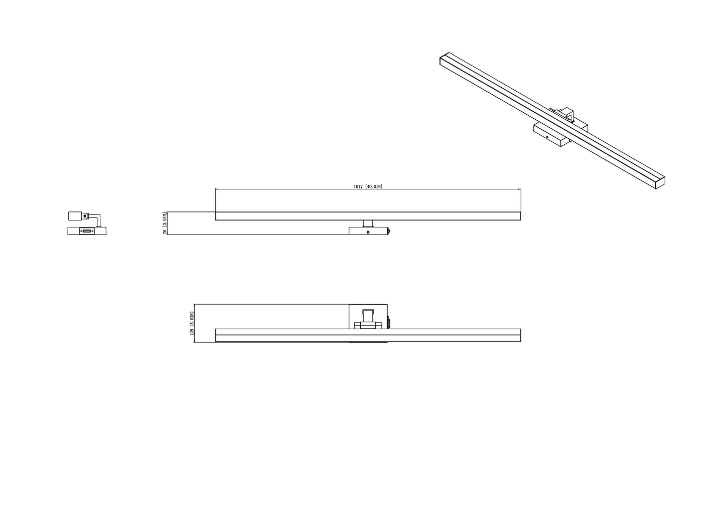 1009-40W-MGLD-LED - Liam 1 Light 40" Vanity - Modern Gold